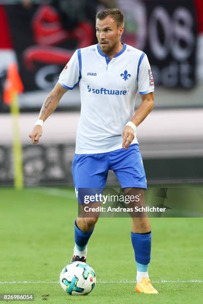 Kevin Grosskreutz of Darmstadt during the Second Bundesliga match between 1. FC Kaiserslautern and SV Darmstadt 98 at Fritz-Walter-Stadion on August...