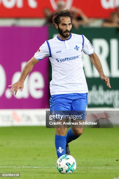 Hamit Altintop of Darmstadt during the Second Bundesliga match between 1. FC Kaiserslautern and SV Darmstadt 98 at Fritz-Walter-Stadion on August 4,...