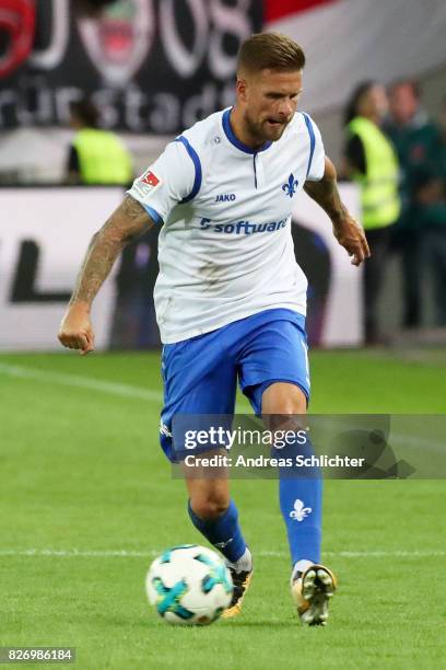 Tobias Kempe of Darmstadt during the Second Bundesliga match between 1. FC Kaiserslautern and SV Darmstadt 98 at Fritz-Walter-Stadion on August 4,...