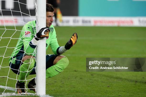 Marius Mueller of Kaiserslautern during the Second Bundesliga match between 1. FC Kaiserslautern and SV Darmstadt 98 at Fritz-Walter-Stadion on...