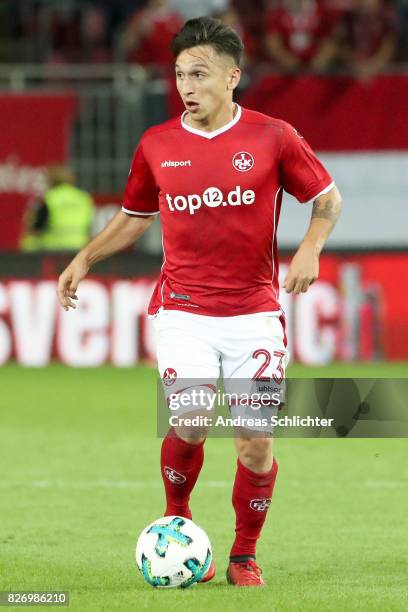 Baris Atik of Kaiserslautern during the Second Bundesliga match between 1. FC Kaiserslautern and SV Darmstadt 98 at Fritz-Walter-Stadion on August 4,...