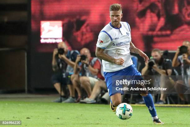 Tobias Kempe of Darmstadt during the Second Bundesliga match between 1. FC Kaiserslautern and SV Darmstadt 98 at Fritz-Walter-Stadion on August 4,...