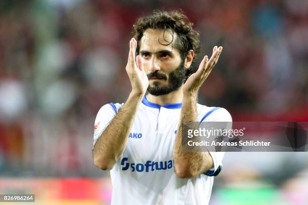 Hamit Altintop of Darmstadt during the Second Bundesliga match between 1. FC Kaiserslautern and SV Darmstadt 98 at Fritz-Walter-Stadion on August 4,...