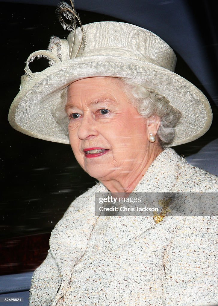 Royal Family And PM Gordon Brown Attend Crathie Church