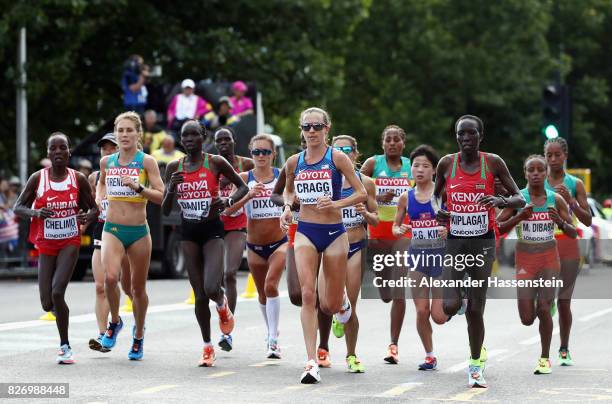 Rose Chelimo of Bahrain, Jessica Trengove of Australia, Flomena Cheyech Daniel of Kenya, Amy Cragg of the United States and Edna Ngeringwony Kiplagat...