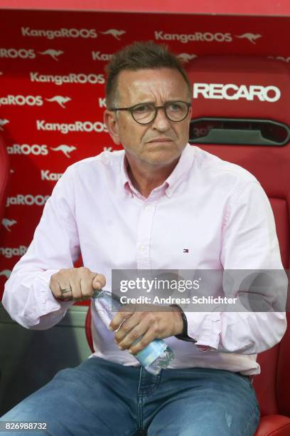 Coach Norbert Meier of Kaiserslautern during the Second Bundesliga match between 1. FC Kaiserslautern and SV Darmstadt 98 at Fritz-Walter-Stadion on...