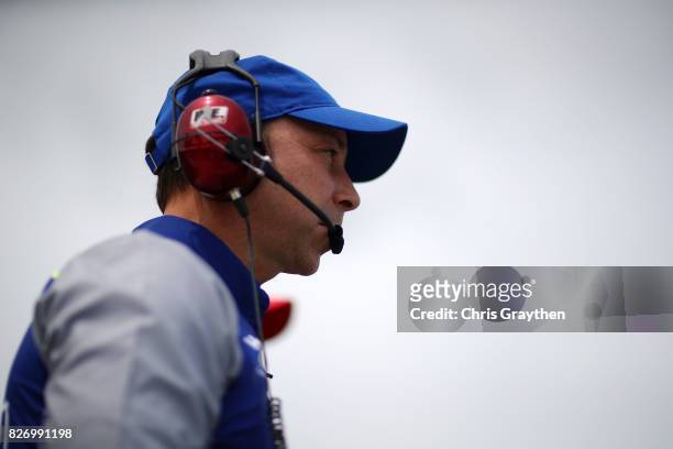 Crew chief Chad Knaus of the Lowe's Chevorlet walks on the grid during qualifying for the Monster Energy NASCAR Cup Series I Love NY 355 at The Glen...