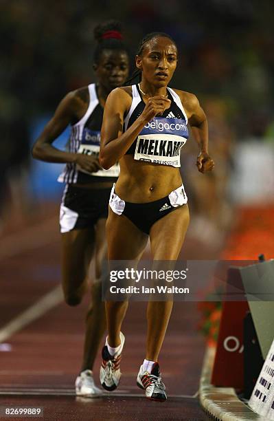 Meselech Melkamu of Ethiopia competes in the Women's 5000m during the IAAF Golden League meeting at the Memorial Van Damme Stadium on September 5,...