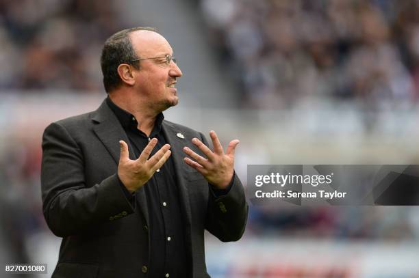 Newcastle United's Manager Rafael Benitez gestures during the Pre Season Friendly match between Newcastle United and Hellas Verona at St.James' Park...