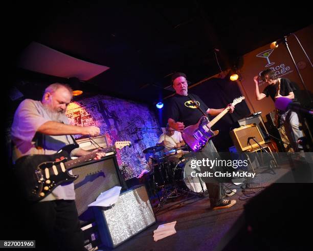 Michael Gibson, John Crist, Todd McBride, and Rob Veal of The Dashboard Saviors perform during the Artist2Artist Benefit For Homeless Veterans at The...