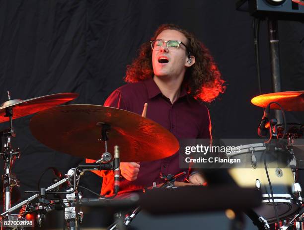 Drummer Bob "Sideshow Bob" Hall of Catfish and the Bottlemen performs during the 2017 'Radio Revolution' Tour at Oakland-Alameda County Coliseum on...