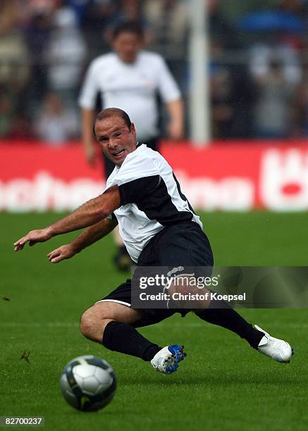 Jean-Marc Bosman of the team Germany and the rest of the world shoots the ball during the Day of Legends match between team Germany and the rest of...