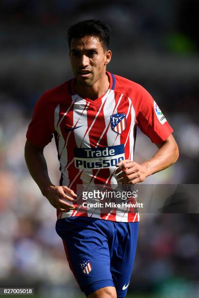 Nicolas Gaitan of Atletico Madrid in action during a Pre Season Friendly between Brighton & Hove Albion and Atletico Madrid at Amex Stadium on August...