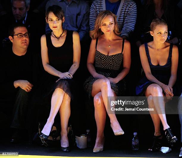 Actors Winona Ryder, Christina Ricci and Nicole Ritchie attend the "DKNY Celebrates 20 Years" Runway Show at The Tent, Bryant Park on September 7,...