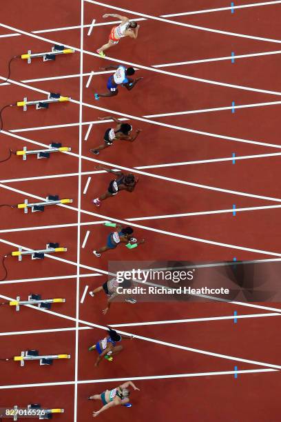 Heat two of the Women's 100 Metres semi finals starts during day three of the 16th IAAF World Athletics Championships London 2017 at The London...