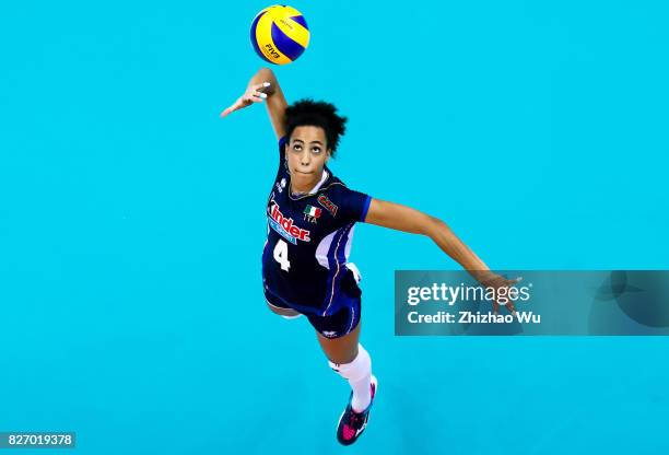 Sara Bonifacio of Italy during 2017 Nanjing FIVB World Grand Prix Finals between Italy and Brazil on August 6, 2017 in Nanjing, China.