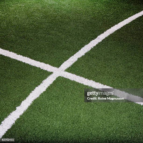 lines on football field - örebro stock pictures, royalty-free photos & images