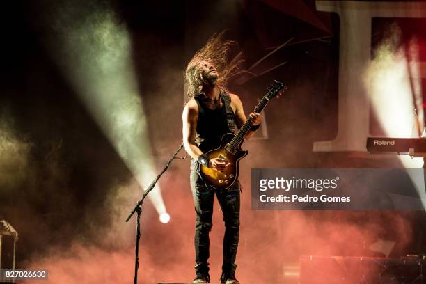 Isaac Delahaye of Epica performs at the VOA Festival at Quinta da Marialva on August 4, 2017 in Corroios, Portugal.