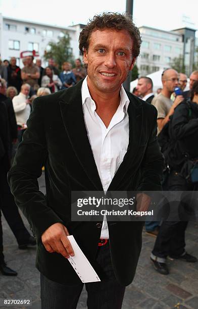 Football coach Thomas Doll is seen during the Day of Legends gala night at the Schmitz Tivoli theatre on September 7, 2008 in Hamburg, Germany.