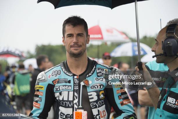 Simone Corsi of Italy and Speed Up Racing prepares to start on the grid during the Moto2 race during the MotoGp of Czech Republic - Race at Brno...