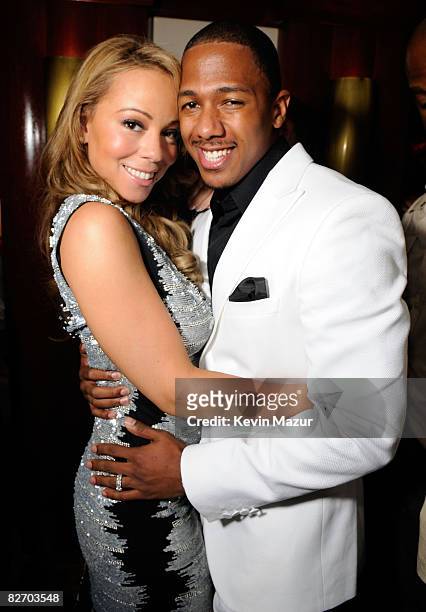 Singer Mariah Carey and rapper Nick Cannon attend the Conde Nast Media Group's Fifth Annual Fashion Rocks after party at the Rainbow Room on...
