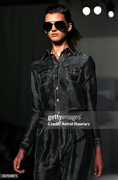 Model walks the runway at the Preen Spring 2009 fashion show during Mercedes-Benz Fashion Week at ESPACE on September 7, 2008 in New York City.