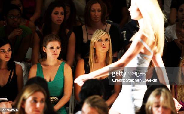 Leigh Lezark of the MisShapes, actress Kate Mara, and Maria Sharapova attend the Herve Leger Spring 2009 fashion show during Mercedes-Benz Fashion...