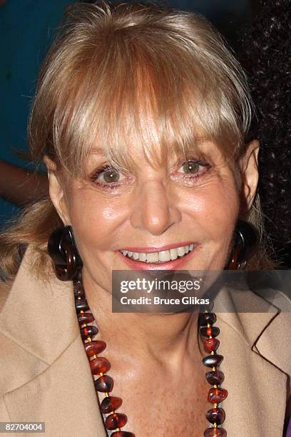 Host of "The View" Barbara Walters poses backstage at "Xanadu" on Broadway at The Helen Hayes Theater on September 6, 2008 in New York City.