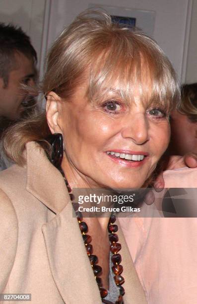 Host of "The View" Barbara Walters poses backstage at "Xanadu" on Broadway at The Helen Hayes Theater on September 6, 2008 in New York City.