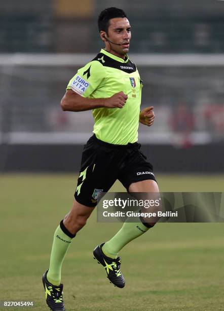 Referee Francesco Paolo Saia during the TIM Cup match between AS Bari and Parma Calcio at Stadio San Nicola on August 6, 2017 in Bari, Italy.