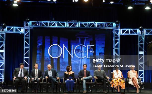 Creator/executive producers Adam Horowitz, Edward Kitsis, executive producer David H. Goodman, actors Lana Parilla, Colin O'Donoghue, Andrew J. West,...