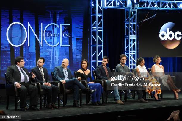 Creator/executive producers Adam Horowitz, Edward Kitsis, executive producer David H. Goodman, actors Lana Parilla, Colin O'Donoghue, Andrew J. West,...