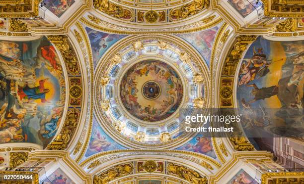 interior of kazan cathedral (cathedral of our lady of kazan) in saint petersburg, russia - kazan cathedral st petersburg stock pictures, royalty-free photos & images