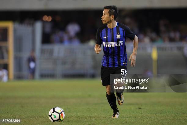 Yuto Nagatomo of FC Internazionale in action during the Pre-Season 2017/2018 International Friendly - FC Internazionale v Villareal CF, at Riviera...