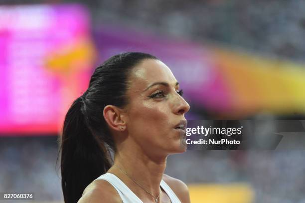 Ivet LALOVA-COLLIO, Bulgaria, after 100 meter semi final in London on August 6, 2017 at the 2017 IAAF World Championships athletics.