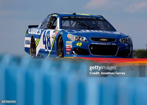 Jimmie Johnson, driver of the Lowe's Chevrolet, during the Monster Energy NASCAR Cup Series I Love NY 355 at The Glen at Watkins Glen International...