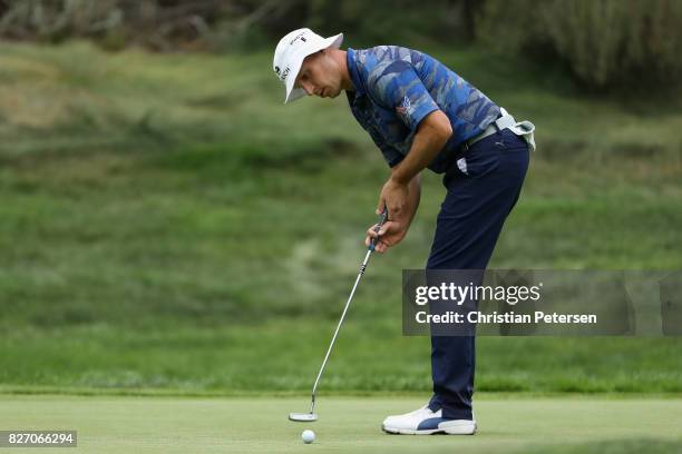 Ben Crane putts on the 17th hole during the final round of the Barracuda Championship at Montreux Country Club on August 6, 2017 in Reno, Nevada.