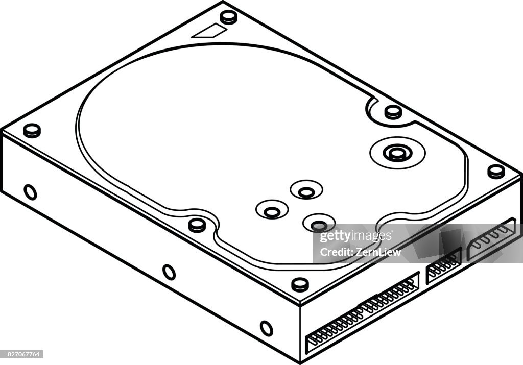 Hdd Line Hard Disk Line Drawing High-Res Vector Graphic - Getty Images