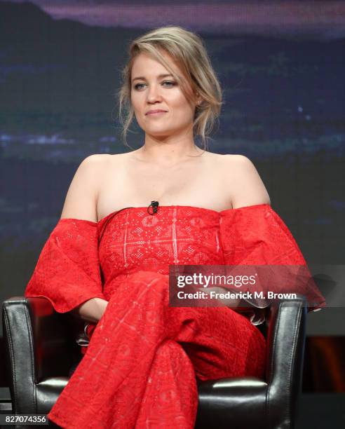 Erika Christensen of "Ten Days in the Valley" speaks onstage during the Disney/ABC Television Group portion of the 2017 Summer Television Critics...