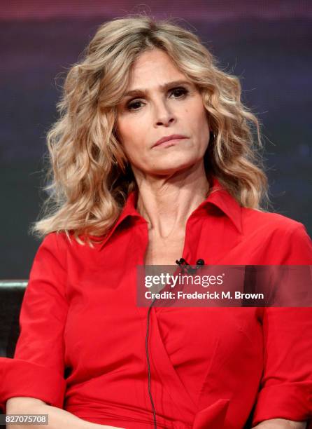 Executive producer/actor Kyra Sedgwick of "Ten Days in the Valley" speaks onstage during the Disney/ABC Television Group portion of the 2017 Summer...