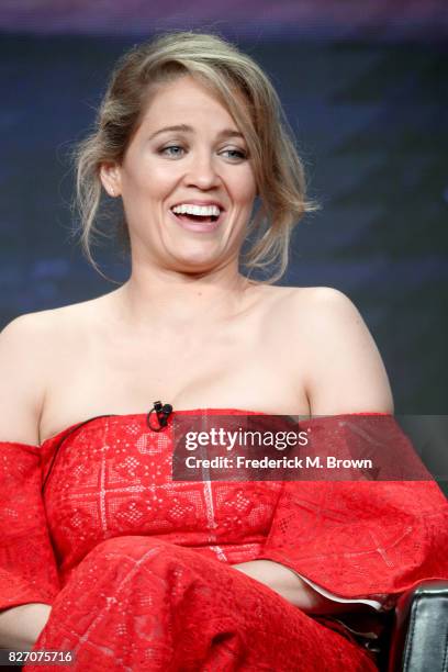 Erika Christensen of "Ten Days in the Valley" speaks onstage during the Disney/ABC Television Group portion of the 2017 Summer Television Critics...