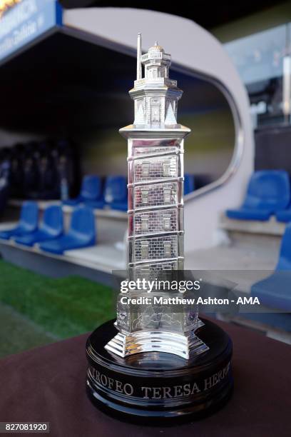 Replica of the Trophy Teresa Herrera during the Pre-Season Friendly between Deportivo de La Coruna and West Bromwich Albion on August 5, 2017 in La...