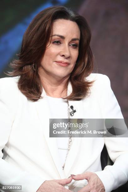 Patricia Heaton of "The Middle" speaks onstage during the Disney/ABC Television Group portion of the 2017 Summer Television Critics Association Press...