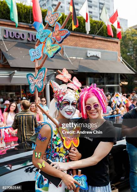 Netflix's Sense8 creator Lana Wachowski attends Vancouver Pride Parade on August 6, 2017 in Vancouver, Canada.