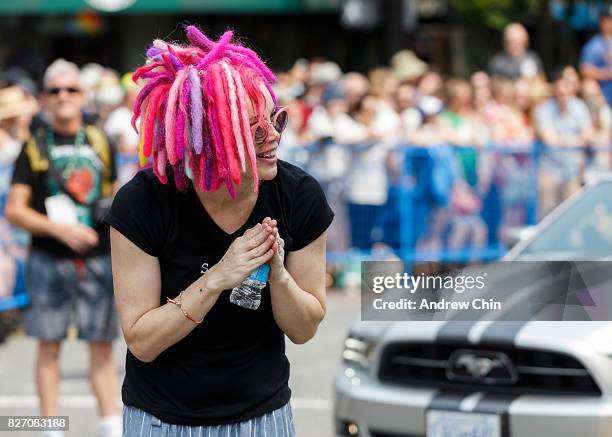 Netflix's Sense8 creator Lana Wachowski attends Vancouver Pride Parade on August 6, 2017 in Vancouver, Canada.
