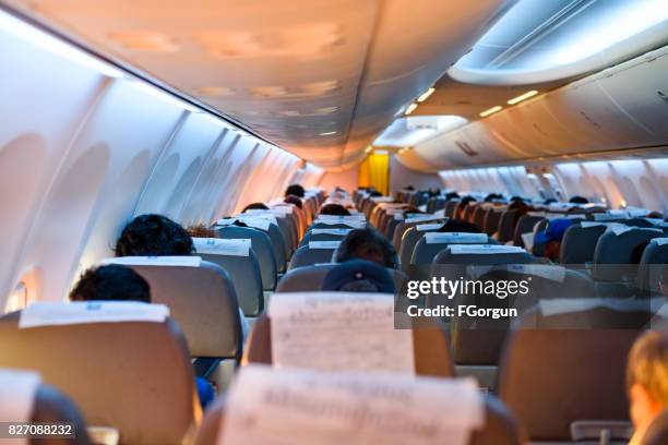 pegasus airplanes interior view - airplane lights stock pictures, royalty-free photos & images