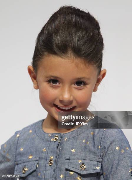 Young model walks the runway for Blu and Blue collection during petitePARADE at Children's Club at Jacob Javitz Center on August 6, 2017 in New York...