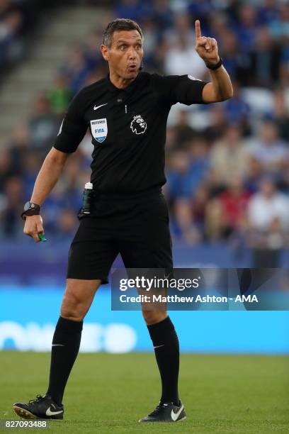 Referee Andre Marriner during the preseason friendly match between Leicester City and Borussia Moenchengladbach at The King Power Stadium on August...