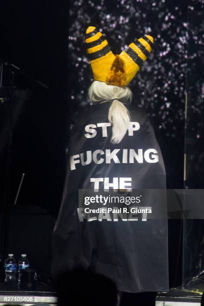 Debbie Harry of Blondie performs on stage at Chastain Park Amphitheater on August 6, 2017 in Atlanta, Georgia.