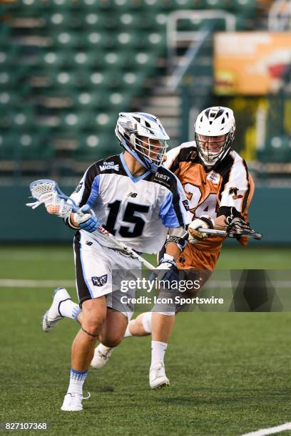 Peter Baum of the Ohio Machine during a play down field during the first half of play during the game between the Rochester Rattlers and the Ohio...